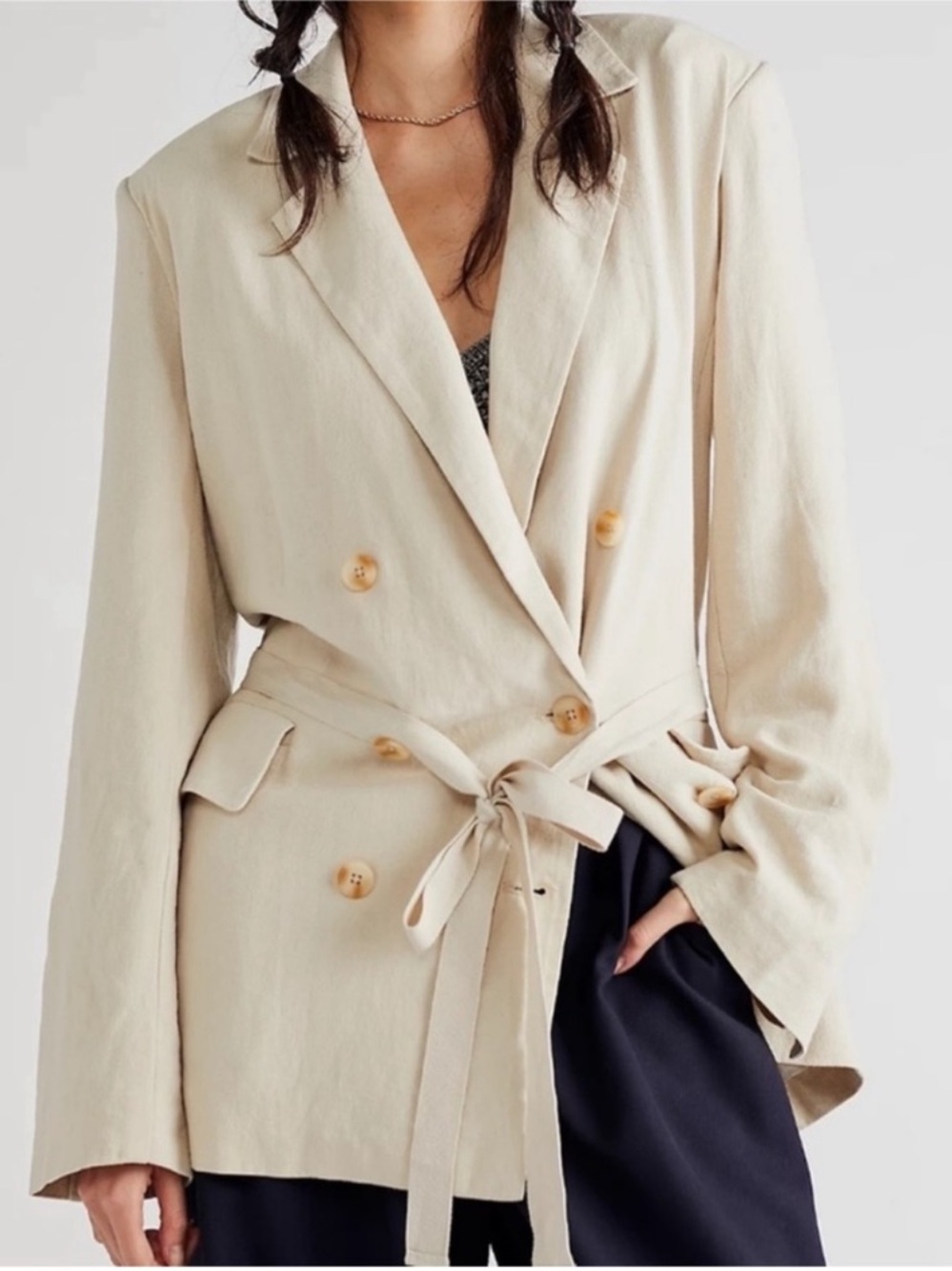 Free People Olivia Tie-Front Blazer